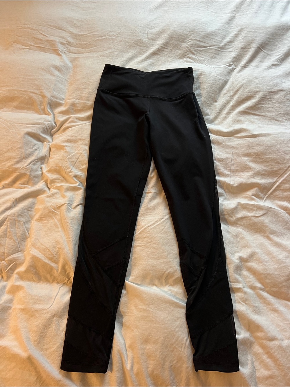 Victoria's Secret Black Leggings with Mesh Insets